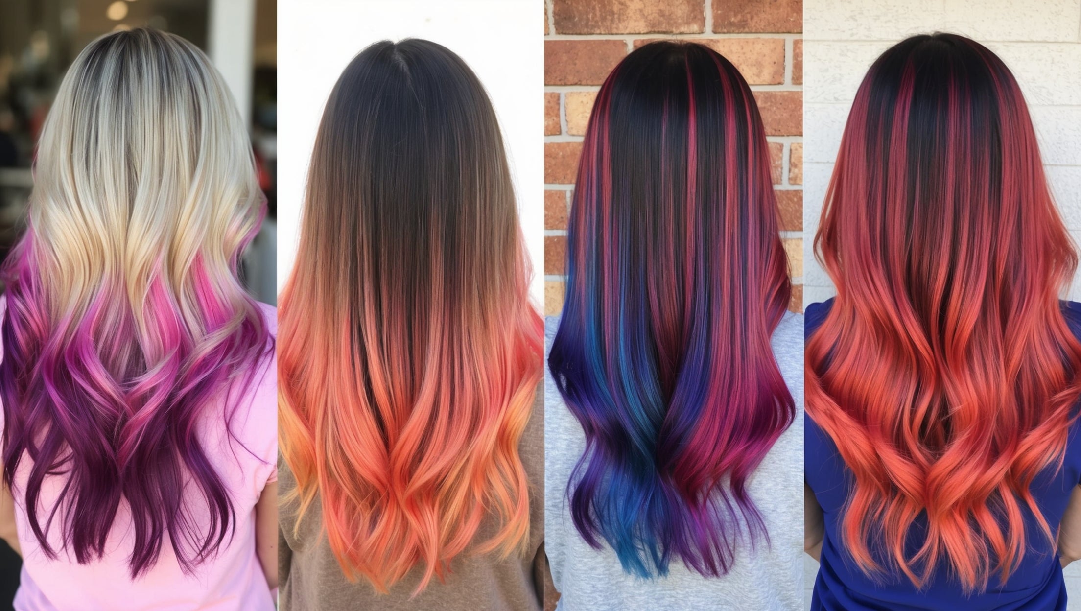 Knallige Dip-Dye Farben