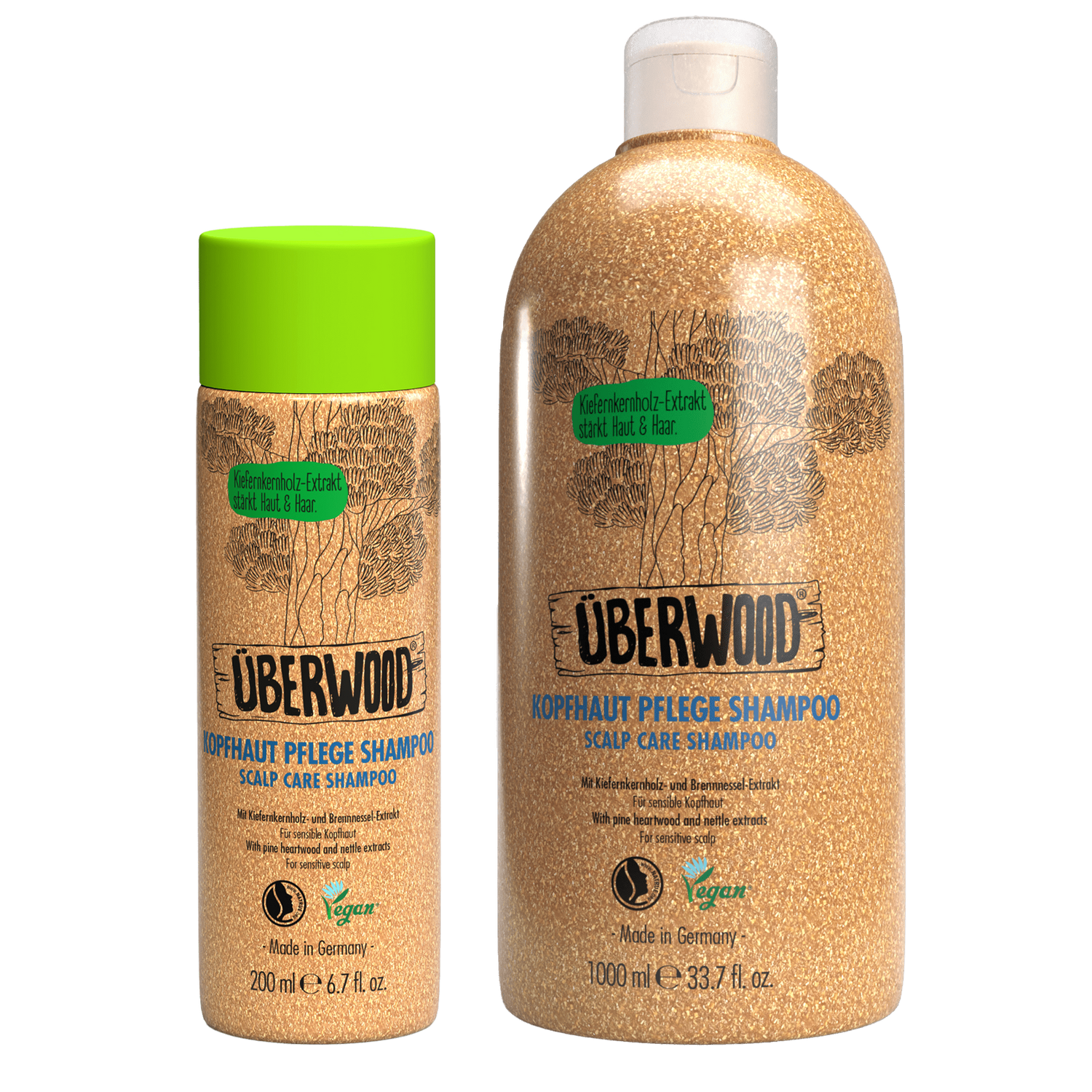 Überwood Kopfhaut Pflege Shampoo Vorratspack 200ml + 1000ml